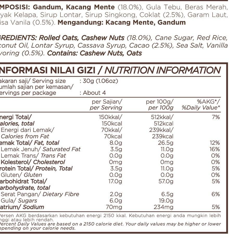 

^-7 EAST BALI CASHEW - GRANOLA BITES 125gr + EXTRA 20% ◄