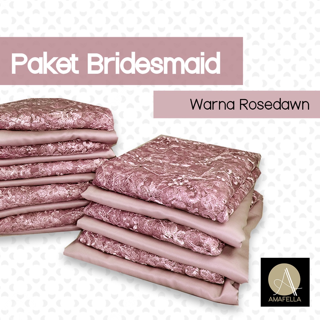 Paket Kain Bridesmaid Seragaman Premium Lamaran Keluarga Lengkap Satin Kebaya Brokat Warna Rosegold / Rosedawn