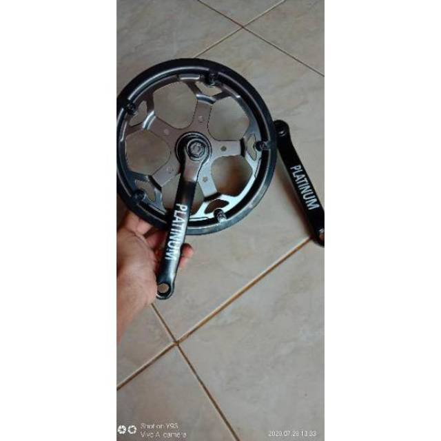 CRANK 52T 48T PLATINUM PASIFIC PELINDUNG DOUBLE UNTUK SEPEDA MINION / SEPEDA LIPAT
