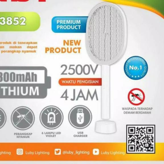 ✴ Raket Nyamuk Multi fungsi Luby L-3852 Perangkap Nyamuk 1800 mAH charge ♢