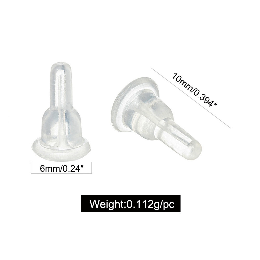 10Pcs Back Soft Transparent Ear Stud Silicone Ear Plugs / Ear Piercing Plug Caps Stoppers