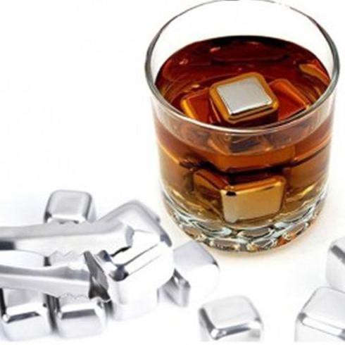 DISKON HARGA Ice Cube Es Batu Kotak Besi Stainless Steel 8pc AT142