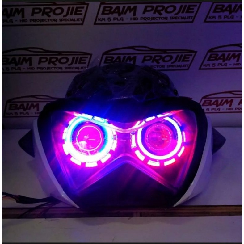 Paket Headlamp Ninja z250 Plus Led Projector Led Projie Pnp Vixion Byson Scorpio Xabre Verza Cb150r 
