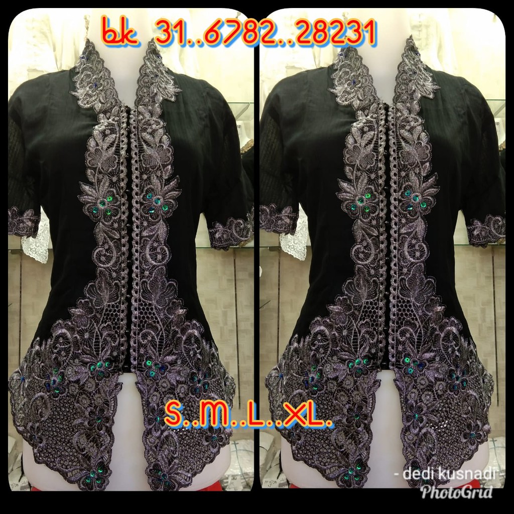 KEBAYA HITAM LENGAN PENDEK 6782