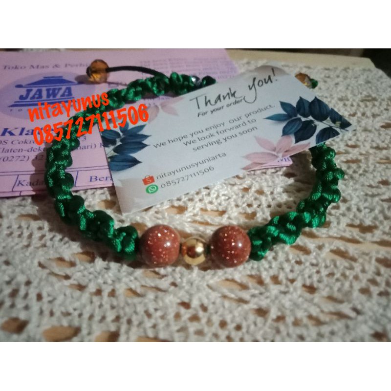 gelang tali emas semar mix batu goldsands glitter