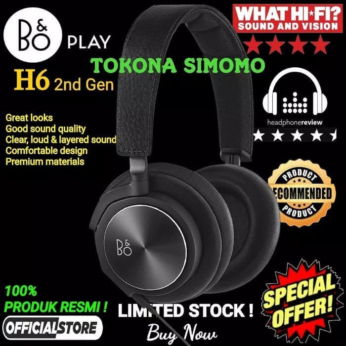 PROMO B&O PLAY by Bang & Olufsen H6 Over-Ear Headphones 2nd Gen Original MURAH