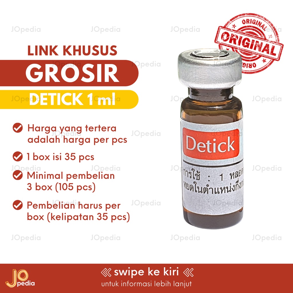 GROSIR DETICK 1ml Obat Kutu Anjing Kucing Hewan Tetes Box Thailand Supplier