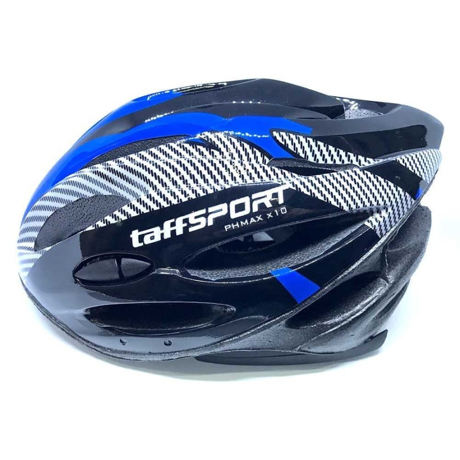 TaffSPORT Helm Sepeda EPS Foam PVC Shell - x10 - Black/Blue