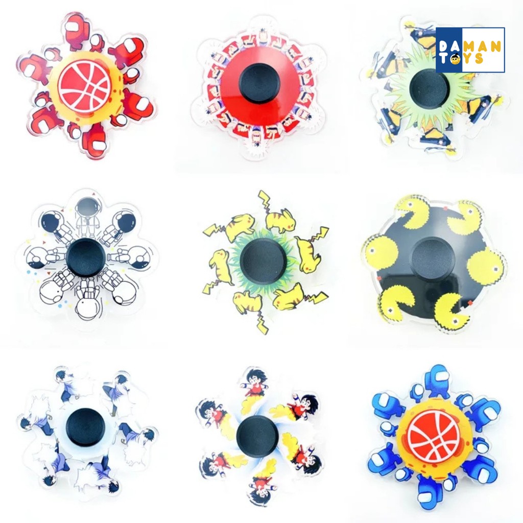 Running Animated Fidget Spinner Pikachu Naruto Jiraya Astronot