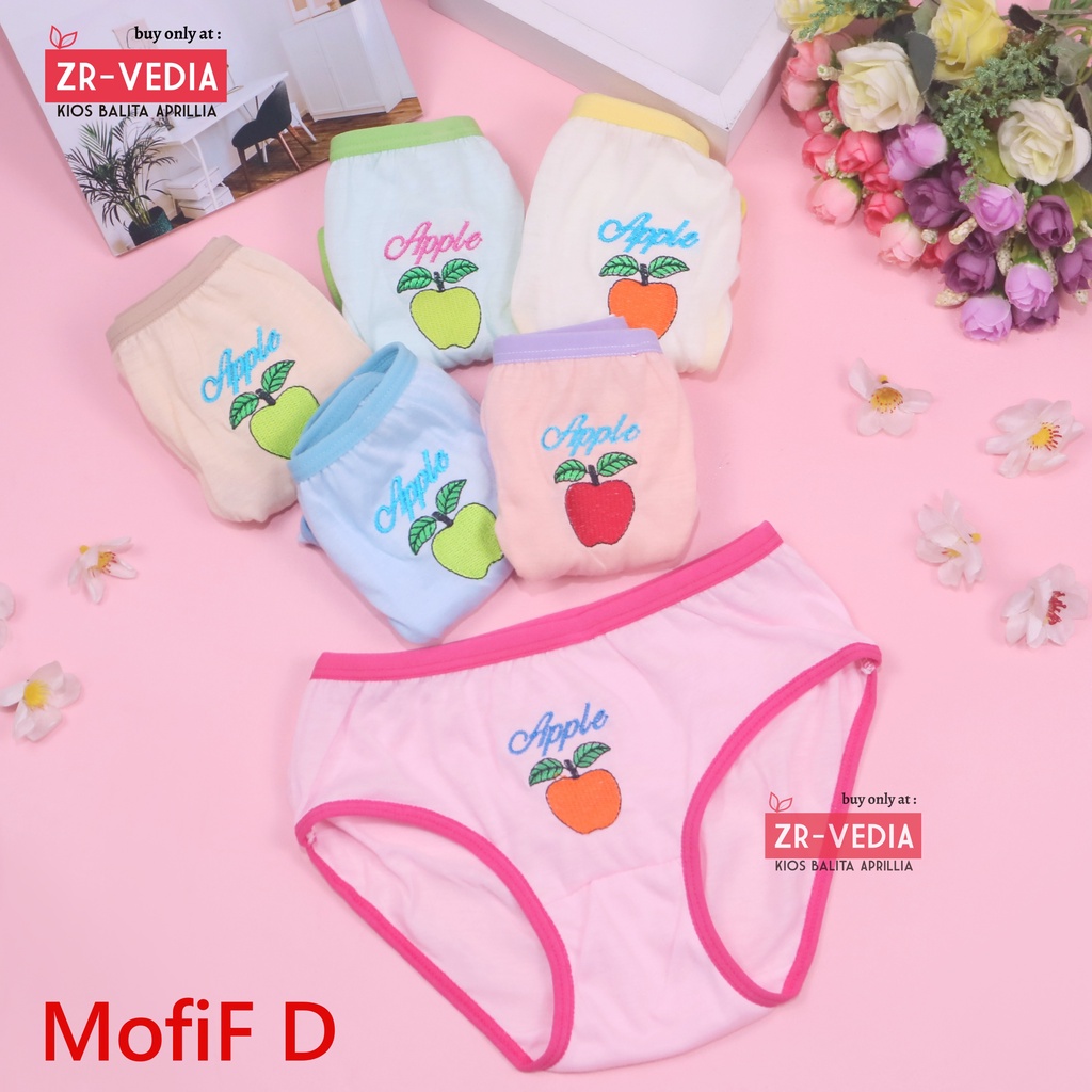 (ISI 6 - 12 pc) Celana Dalam 6-7 th / CD Anak Perempuan Pakaian Dalam Dalaman Baju Cewek Celdam Mura