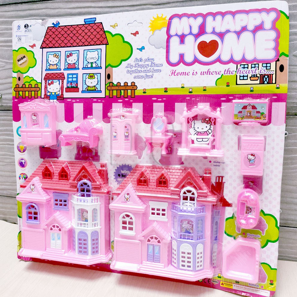 My Happy Home Hello Kitty Mainan Rumah Boneka Play House Rumah-rumahan