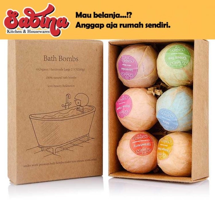 Sabun Mandi Bath Bombs Salt 6 PCS Bathtube Bubble