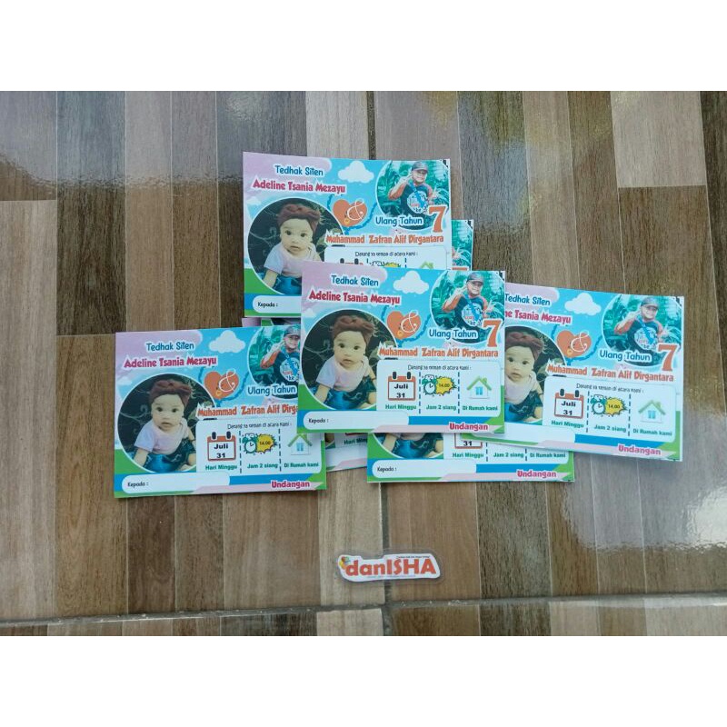 Undangan anak custom glossy murah