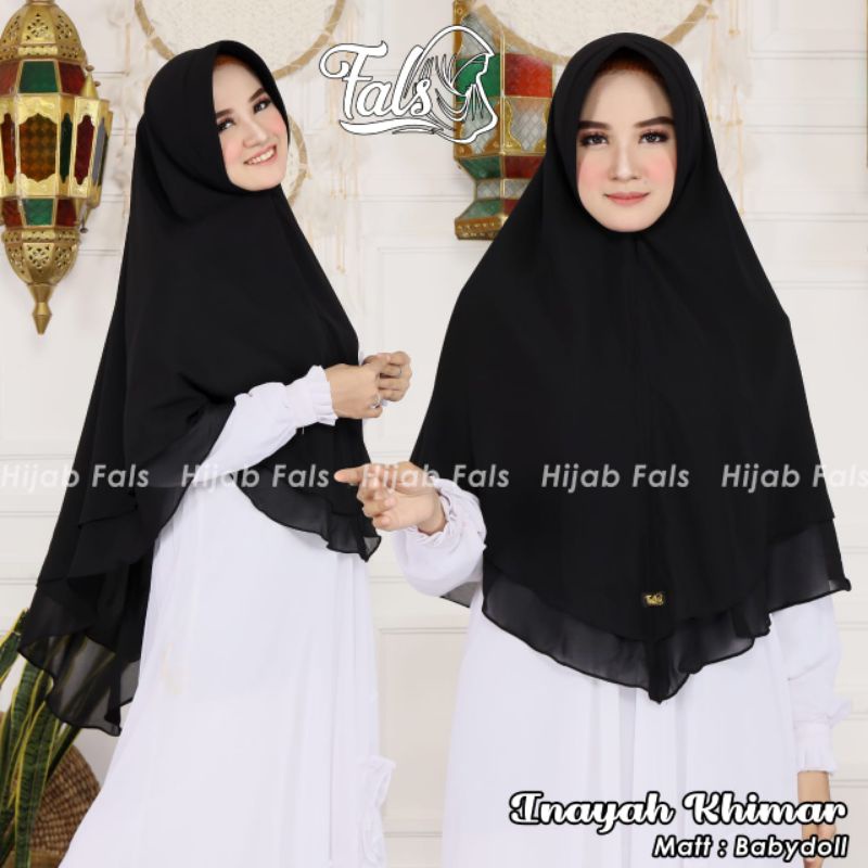 original Fals Hijab/Khimar 2layer XL/khimar polos ceruty babydoll