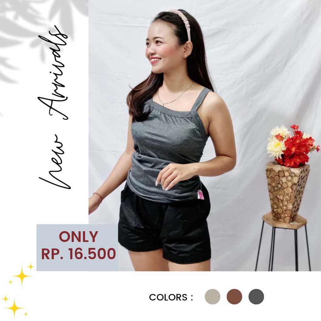 KAOS BAJU SINGLET CEWEK / WANITA FASHION MOTIF POLOS ATASAN MURAH