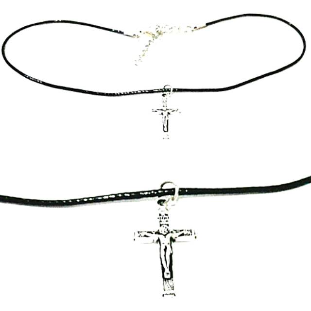 Baby Choker Necklace Silver Small Cross | Kalung Handmade