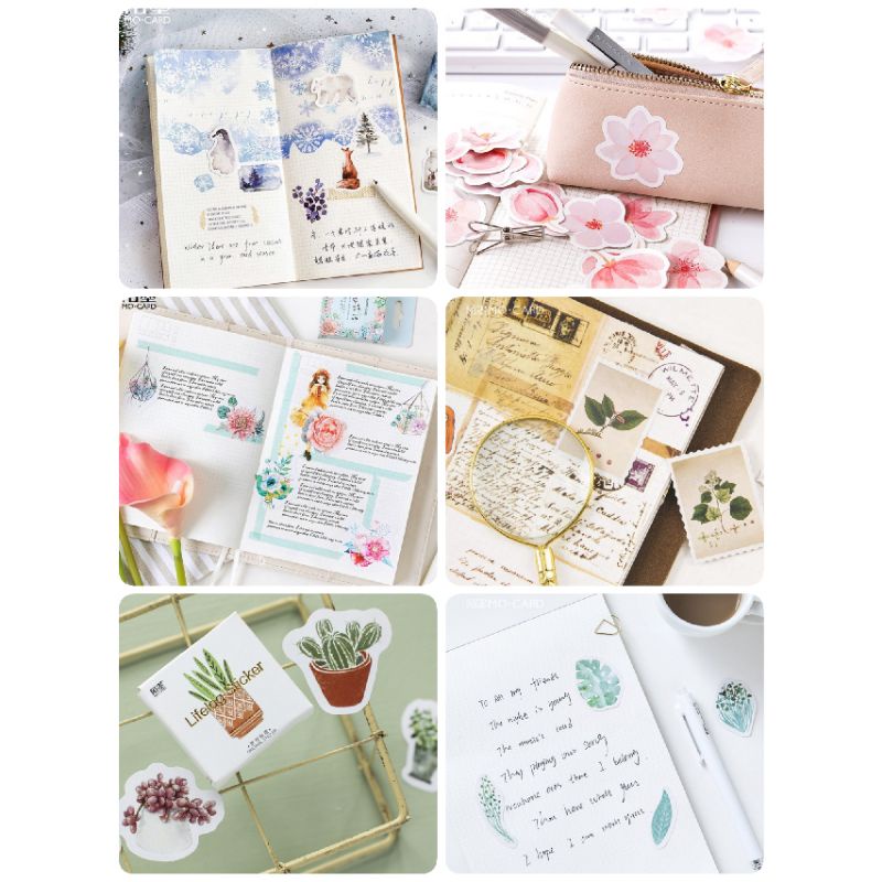 

Floralwhite 1 lembar stiker ecer bunga tanaman dekorasi jurnal diary