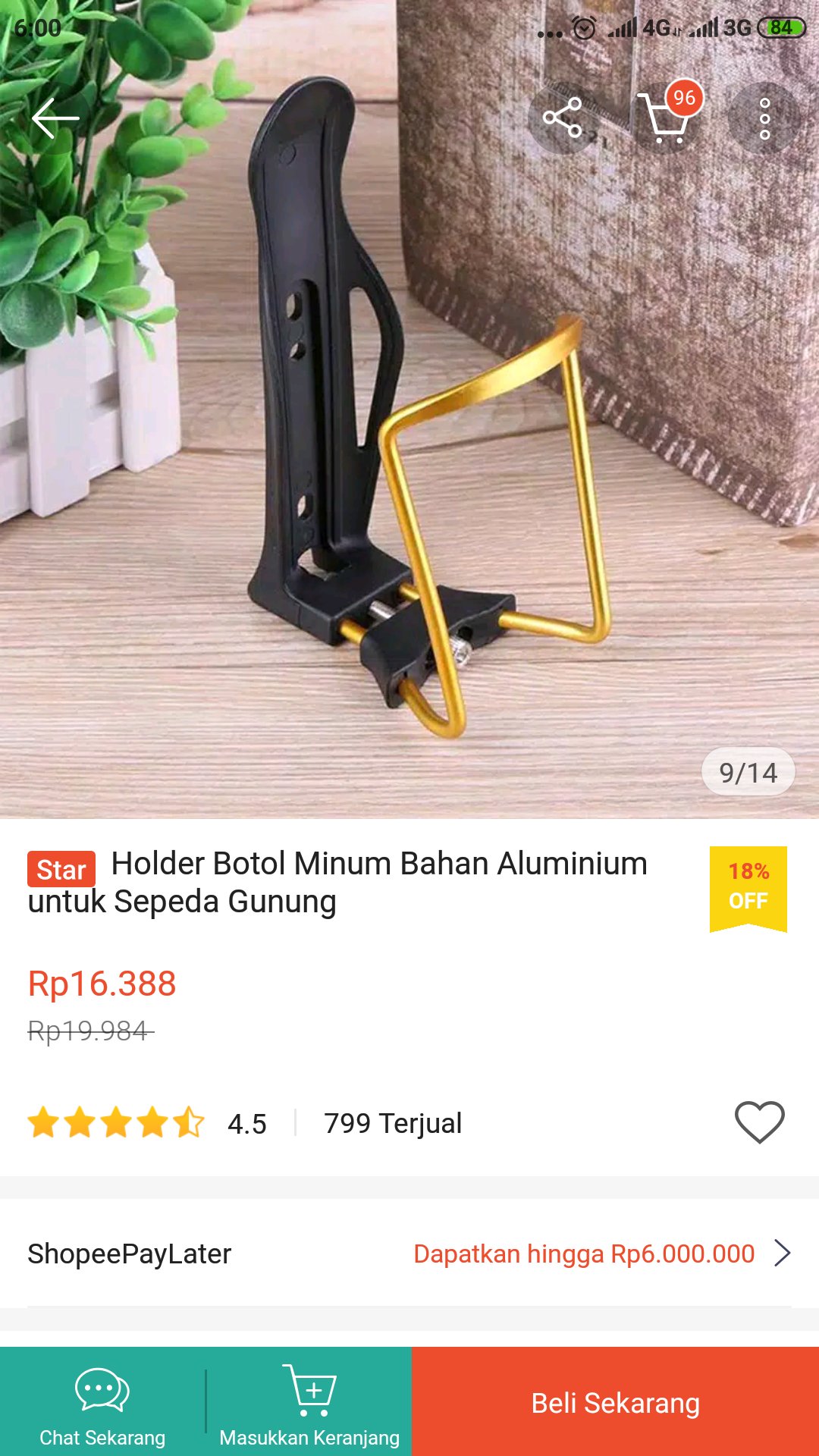 Holder Botol Minum Bahan Aluminium Untuk Sepeda Gunung