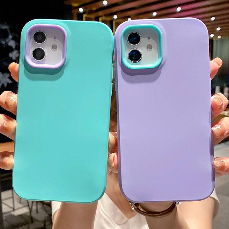 3 In 1 Soft Case Silikon Warna Permen Untuk Iphone 13 12 11 Pro Max X Xs Max