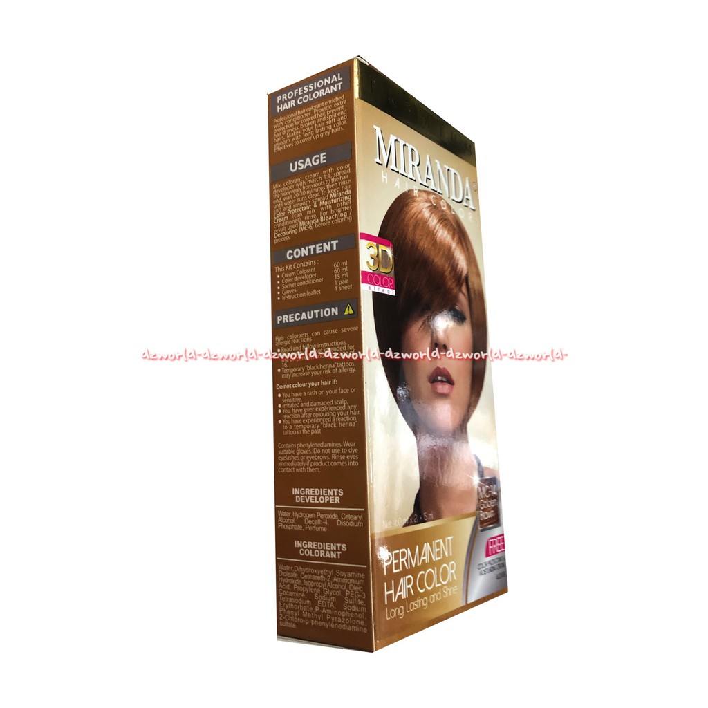 Premium Miranda MC 14 Golden Brown Permanent Cat Pewarna Rambut Dengan kondisioner