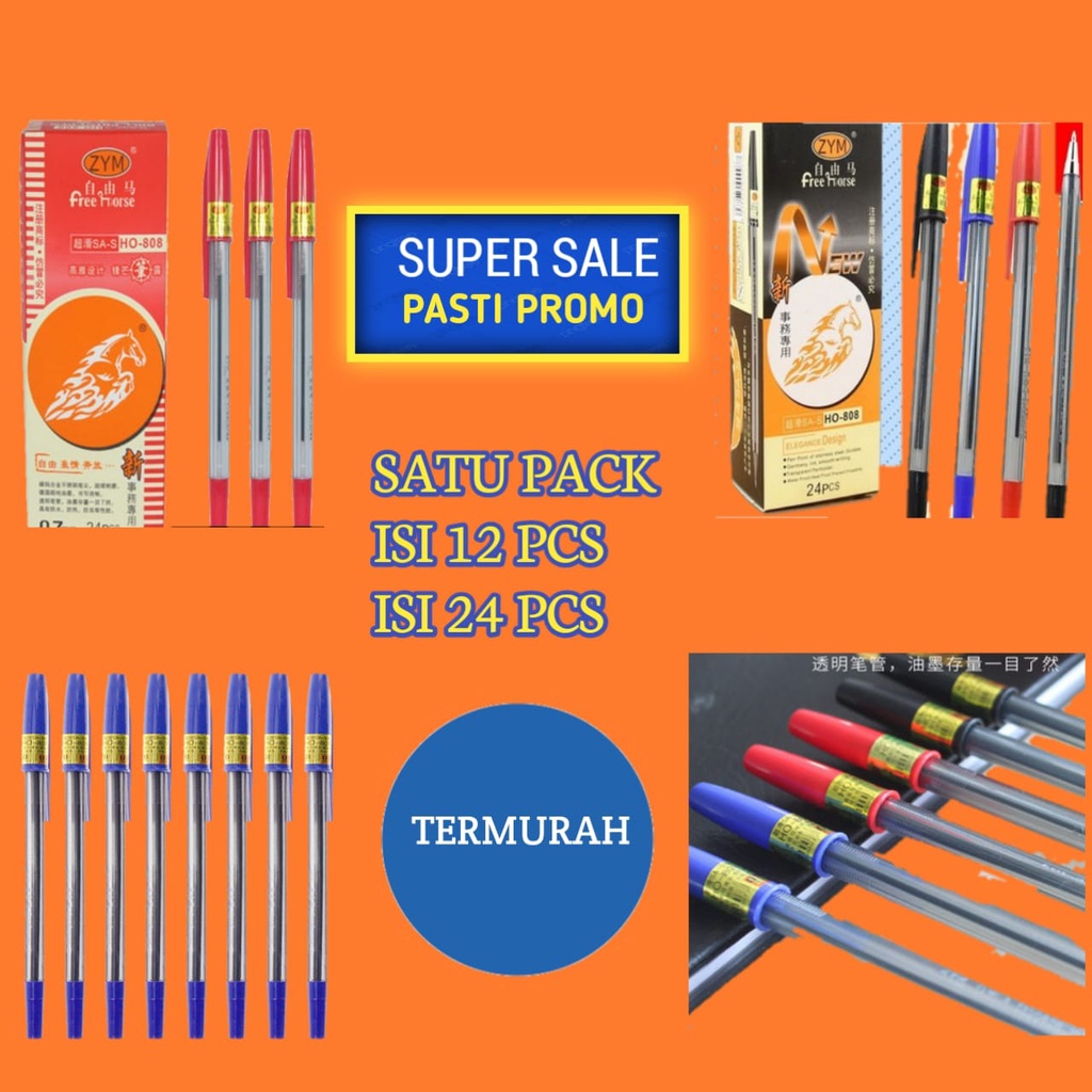 

Pulpen/Pulpen 1 Set/LIBERTY BALLPOINT PEN HO-808 1 PACK ISI 12&24 PULPEN MUDAH DI GUNAKAN