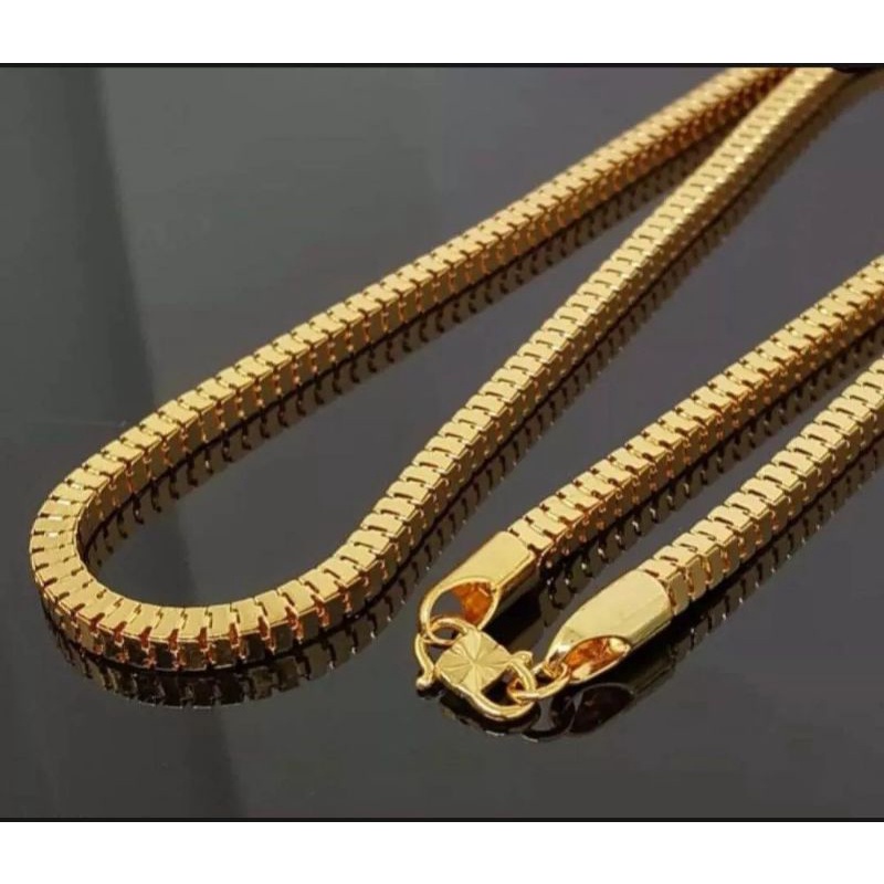 kalung Milano kaca titanium asli anti luntur anti karat,kalung perhiasan berlapis emas 24 k.kalubg perhiasan impor