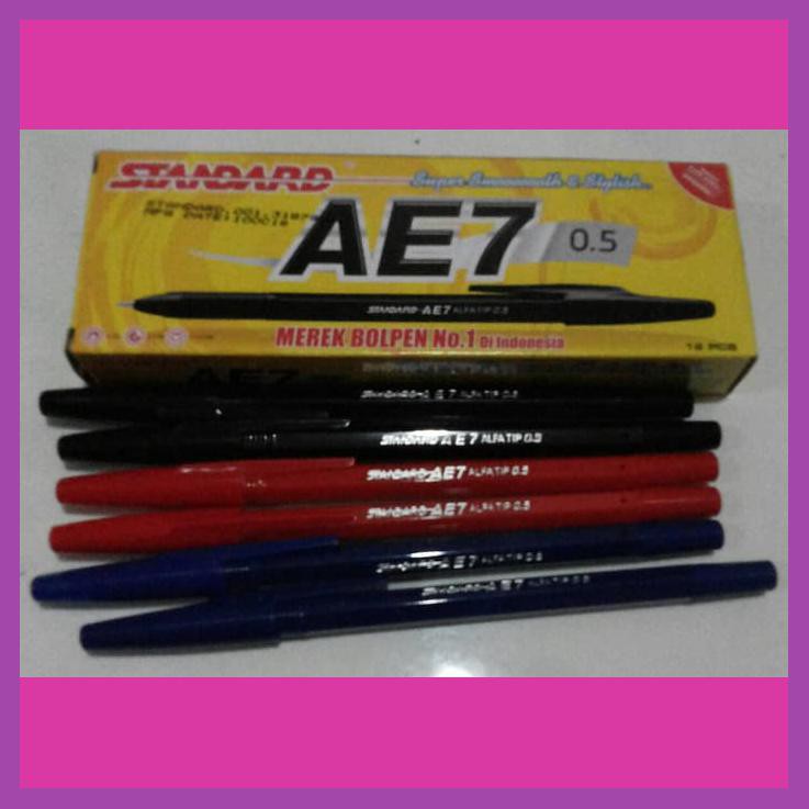 

PULPEN STANDARD AE7 / PEN / BALLPOINT HITAM BIRU MERAH - HITAM