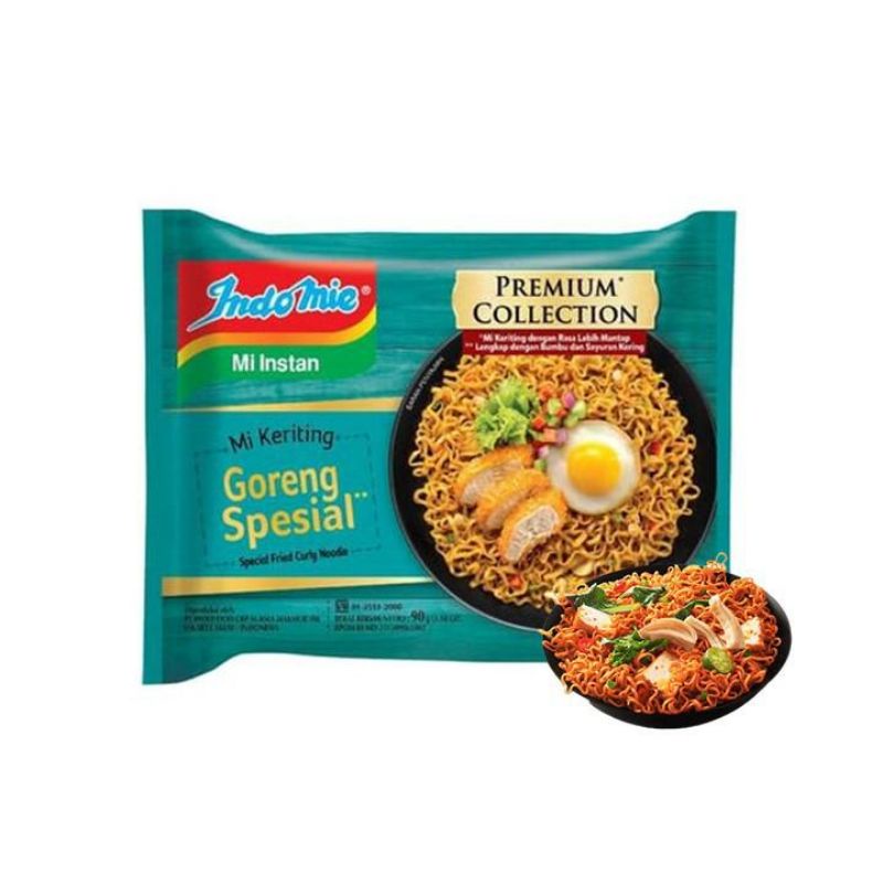 

Mi Instan Indomie Varian Premium Collection Keriting Goreng Spesial Mie Instant Sarimi