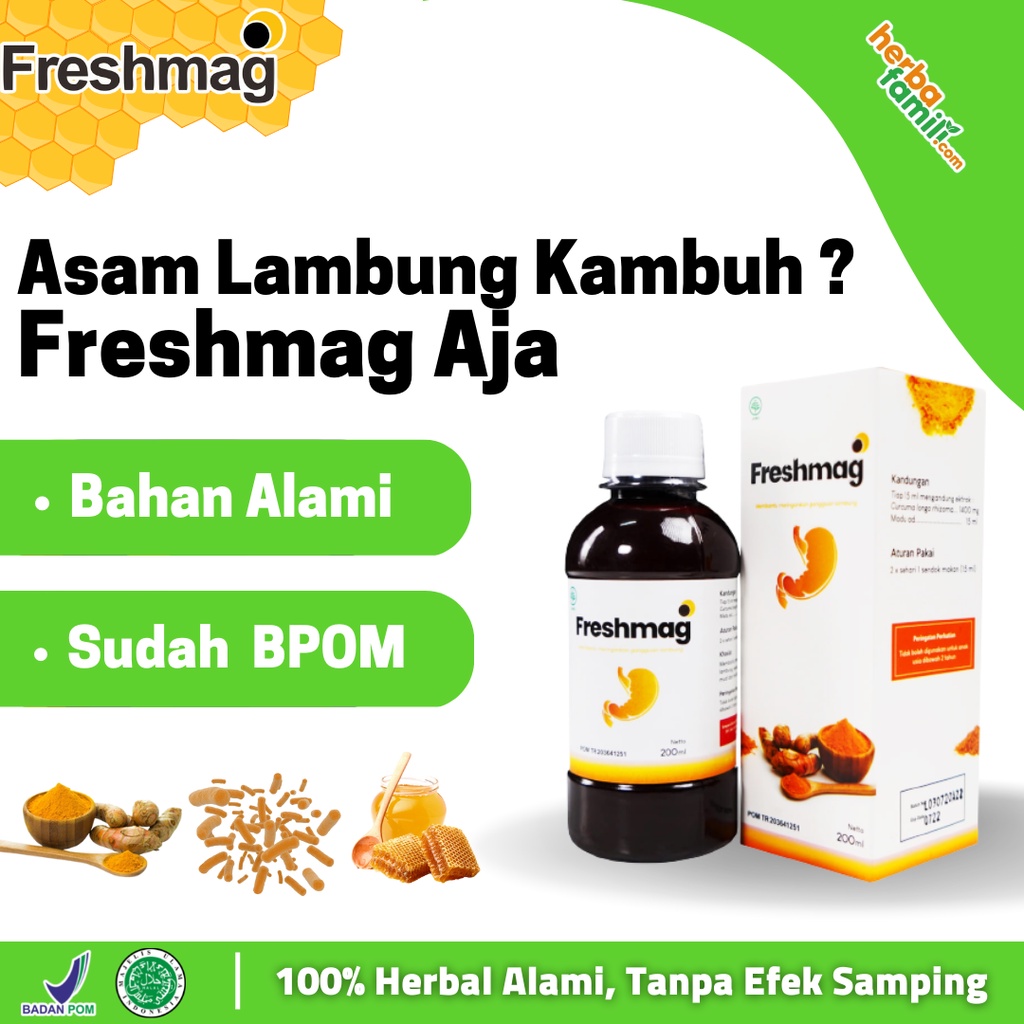 PAKET 2 BOTOL FRESHMAG | Madu Herbal Obat Lambung, Obat Maag, Gerd | FRESHMAG OBAT LAMBUNG ORIGINAL