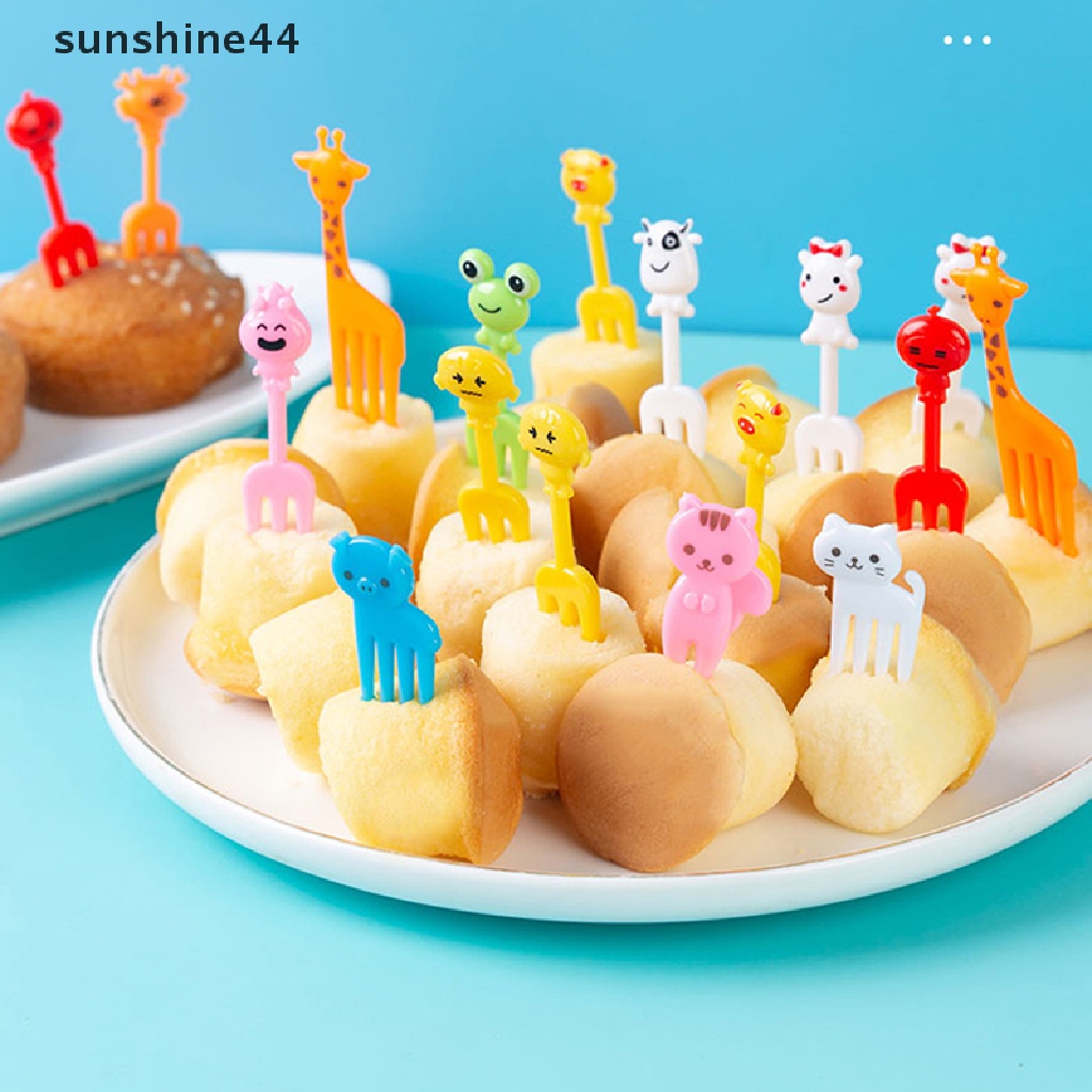 Sunshine Set Garpu Buah / Dessert / Cocktail / Sandwich / Bento Desain Kartun Untuk Pesta