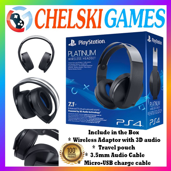 Sony Platinum Wireless Headset Playstation 4 Ps4 Pro Ps4 Slim Shopee Indonesia