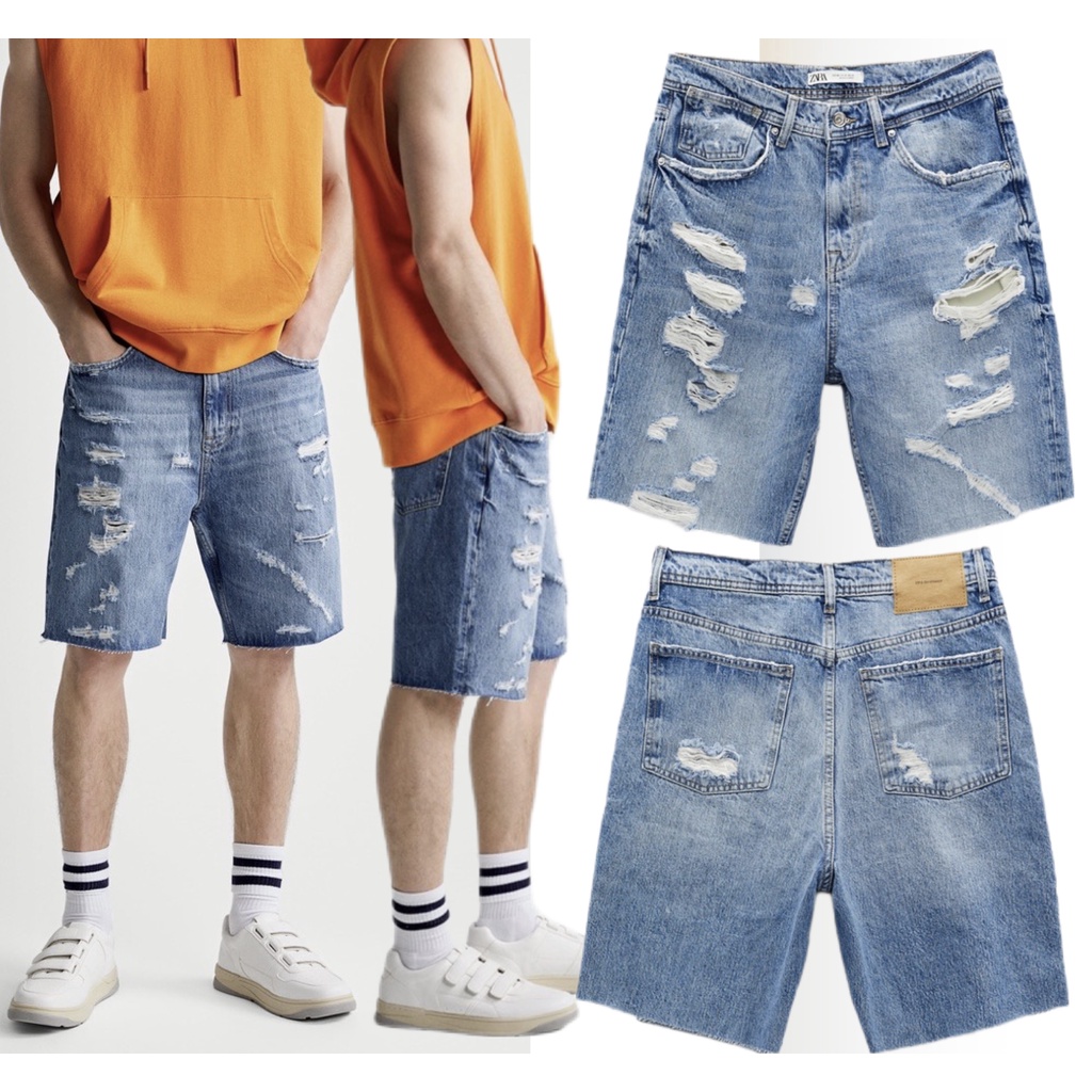 celana ZARA MAN denim ripped