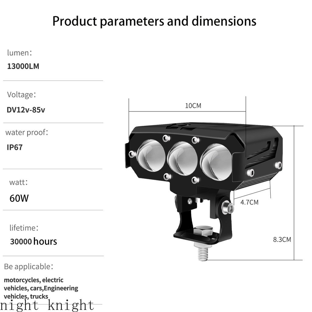 Lampu Sorot LED Mini Warna Putih Kuning Untuk Mobil Dan Motor