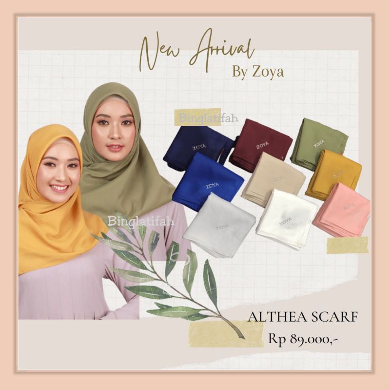 Althea Scarf Kerudung Segiempat Polos by Zoya