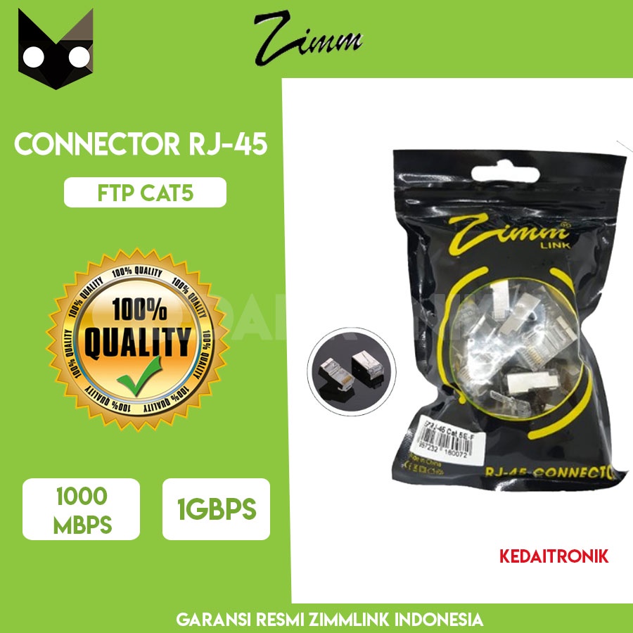 Connector RJ-45 FTP CAT5 Metal EZ Zimmlink Anti Gagal