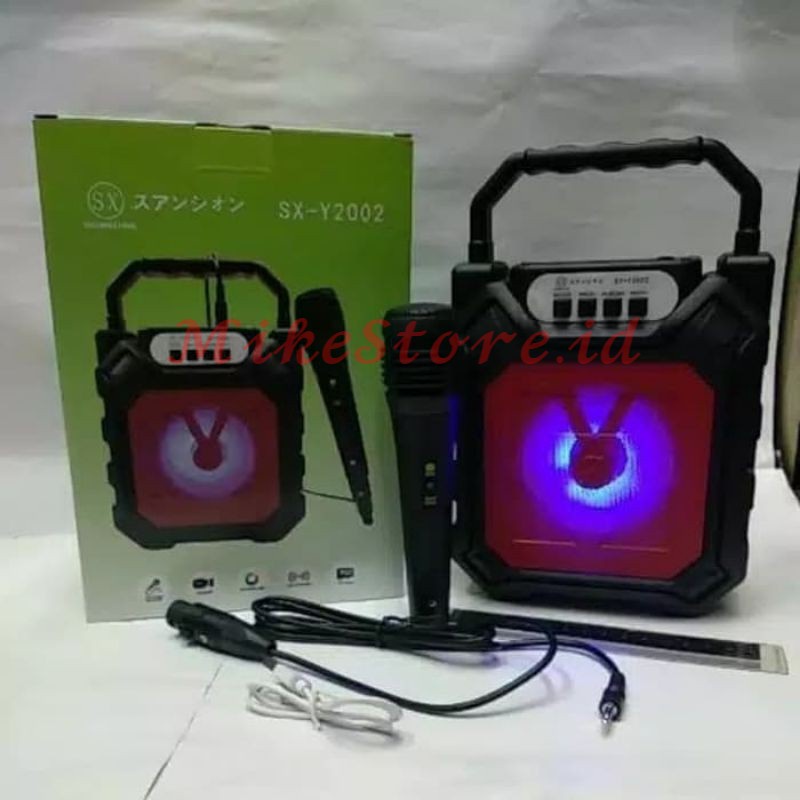✅COD SPEAKER BLUETOOTH KARAOKE PORTABLE SX Y 2002 Free + Mic Micrphone