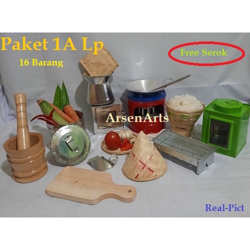 Mainan Anak Perempuan Paket 05 Lp Mainan Masak Masakan Alat Masak Tradisional Versi Mini 16 Barang