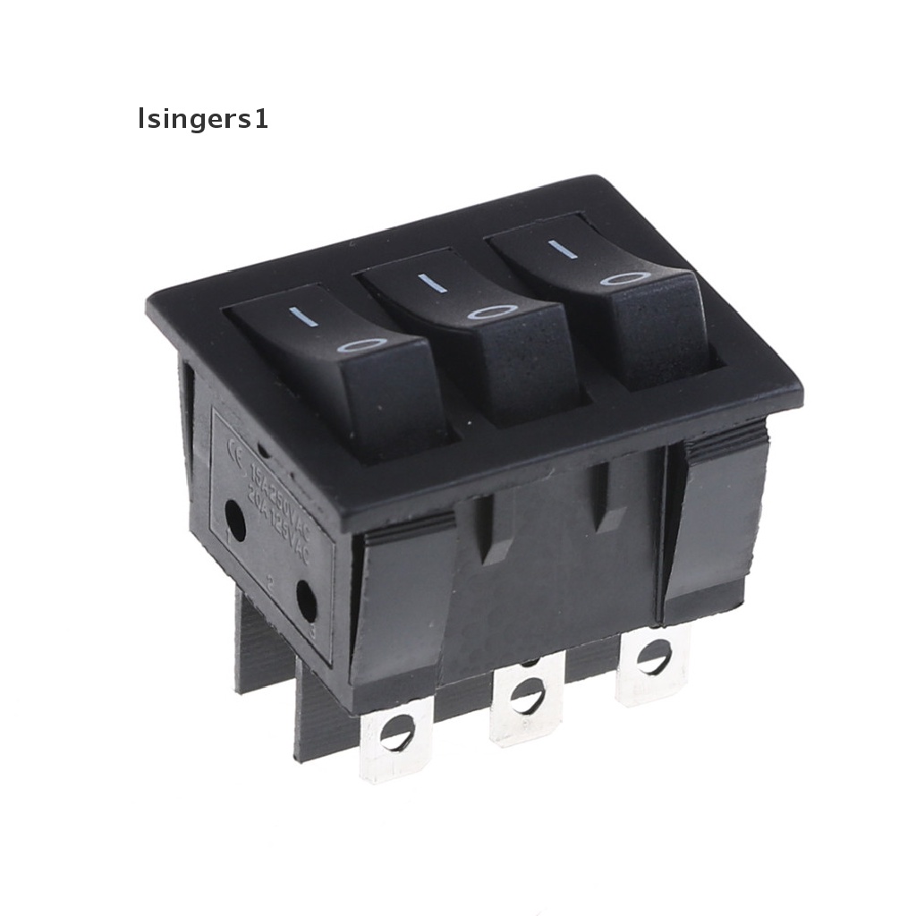 (lsingers1) Kcd3 34x40 Saklar Rocker Switch 9 Pin 2 Posisi Warna Hitam