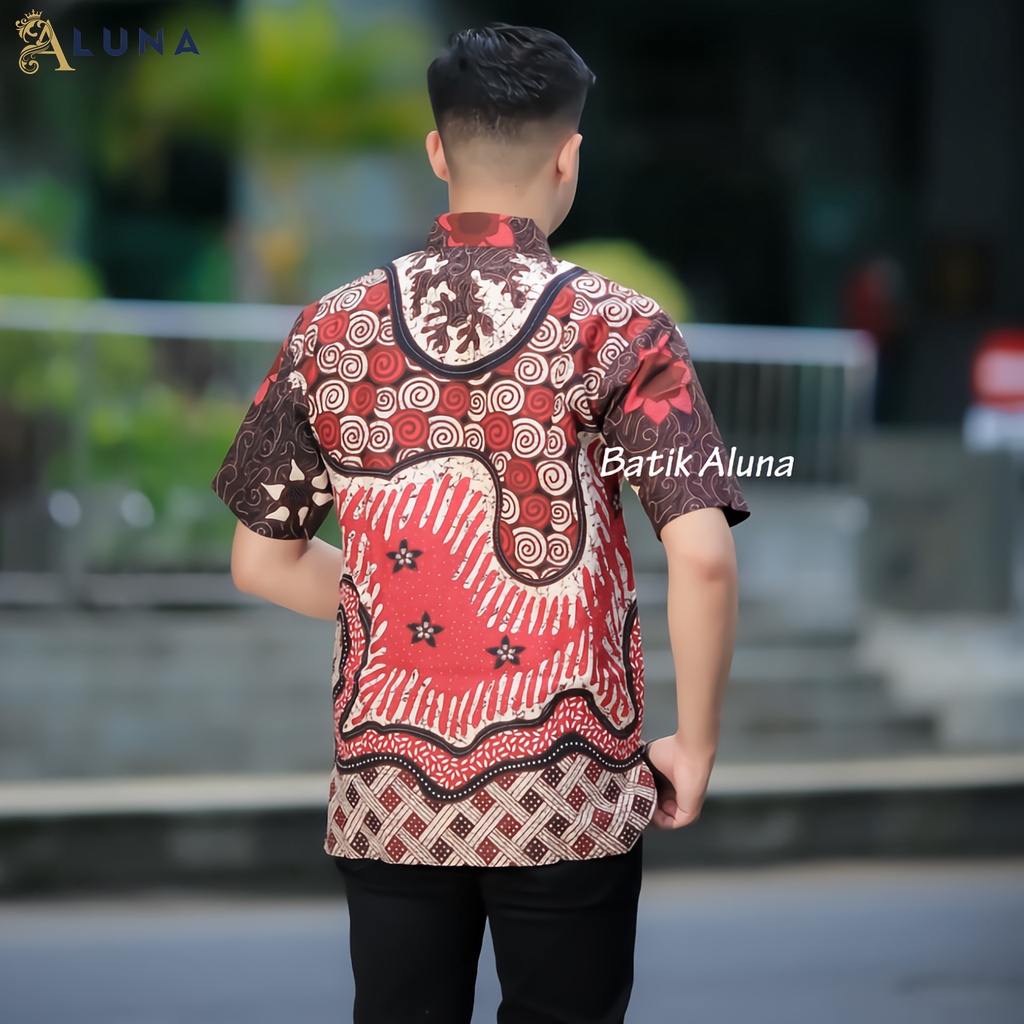 TERBARU!! BAJU KEMEJA BATIK PRIA LENGAN PENDEK LAPIS FURING ASLI SOLO SRAGENAN PREMIUM REGULAR FIT MODERN PD 028
