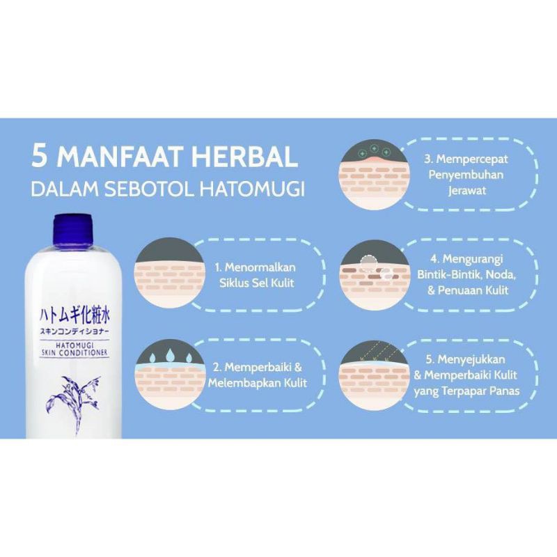 HATOMUGI SKIN CONDITIONER 500ML - GRATIS BOTOL SPRAY