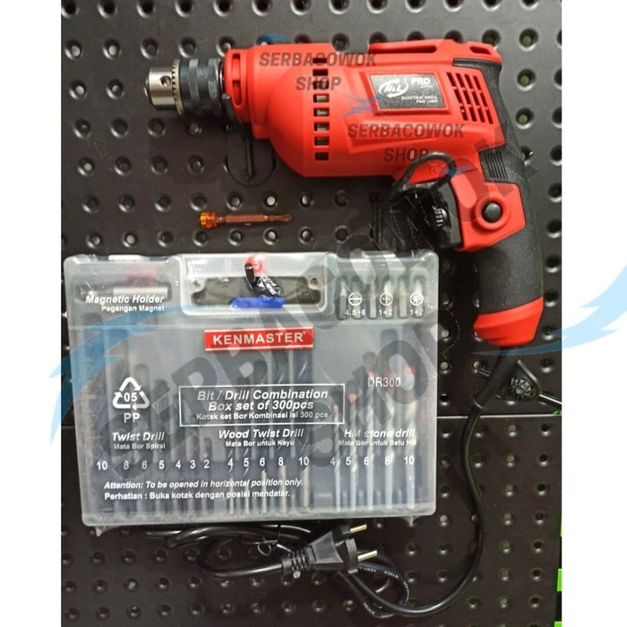 Promo Mesin Bor Listrik Bor Tangan Novus - H&L 10mm + Mata Bor Fischer