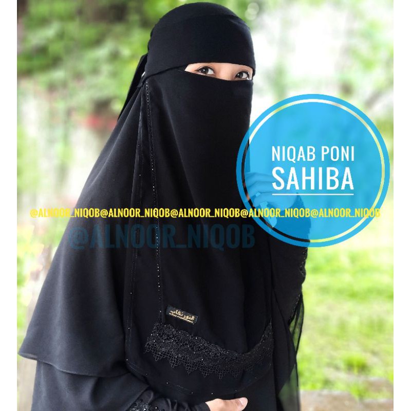 niqab poni SAHIBA Cadar bandana poni by alnoor niqob temboro