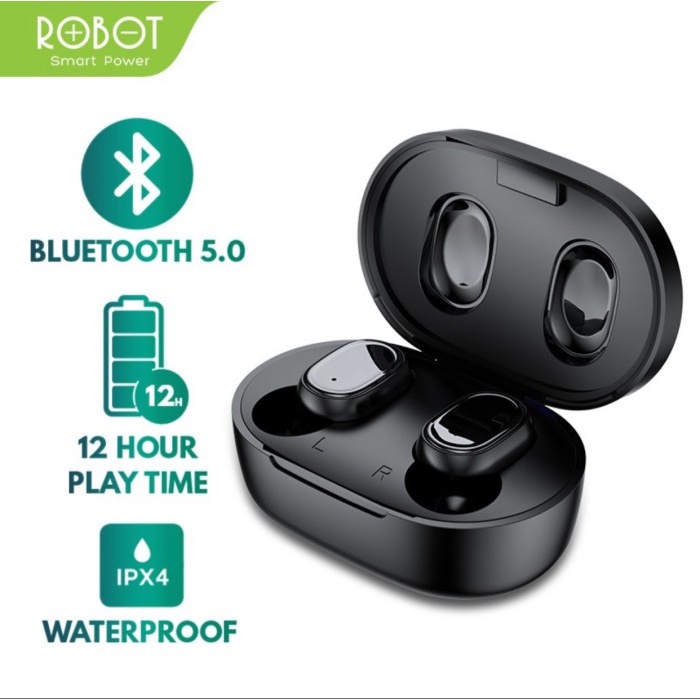 ROBOT WIRELESS EARPHONE AIRBUDS T20 ORIGINAL TWS TRUE WIRELESS STEREO