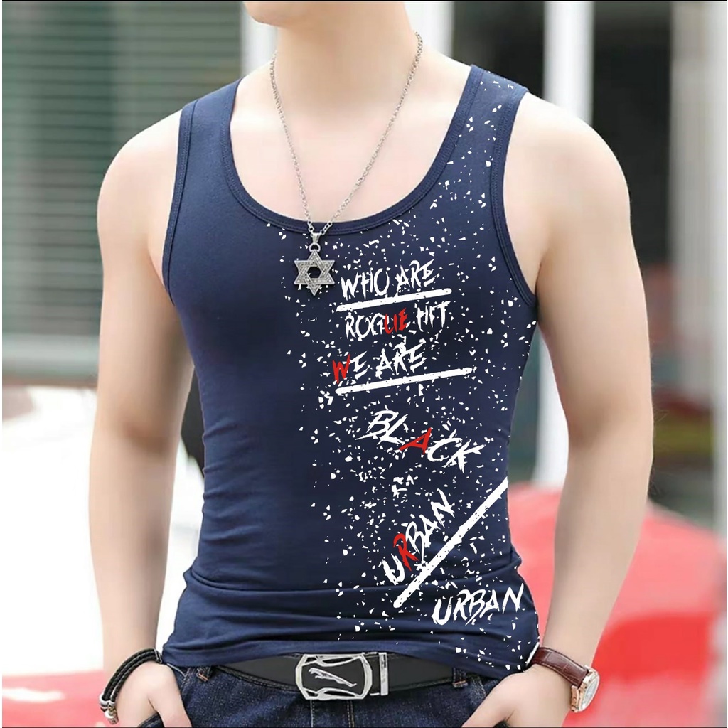 BISA COD /POLILE781 - singlet black urban  / kaos dalam pria