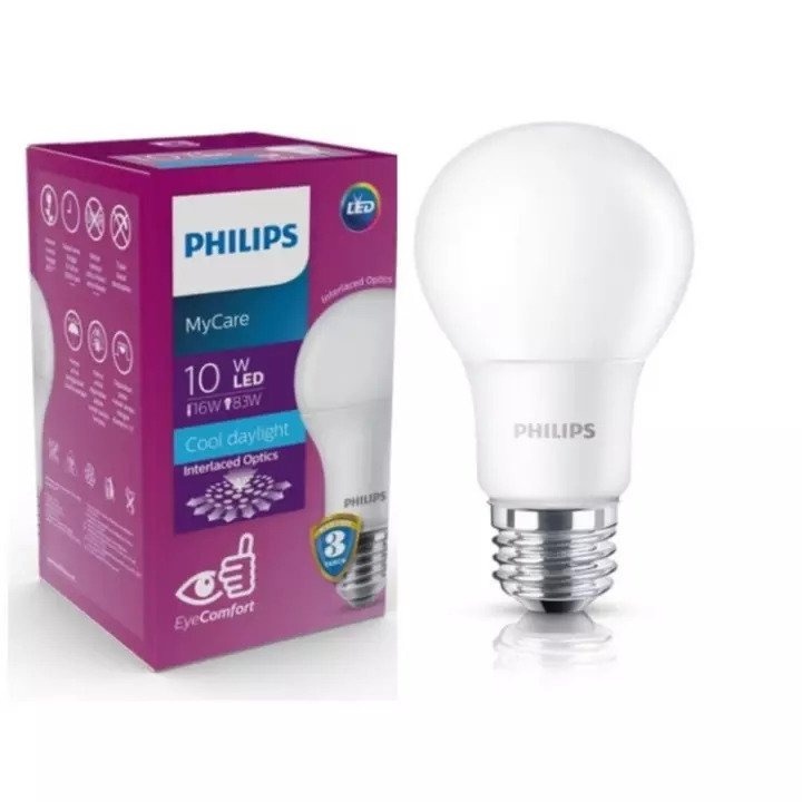 PHILIPS LAMPU LED BULB MYCARE 10W / 10 WATT PUTIH PENGGANTI 10.5W (GARANSI 3 THN HRG GROSIR) LEDBULB