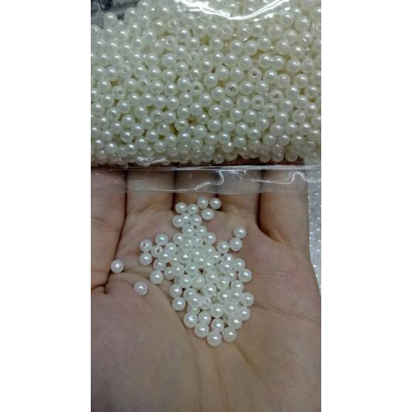 ➫ 50 gram atau 1/2ons 4mm mutiara semi jepang ✹