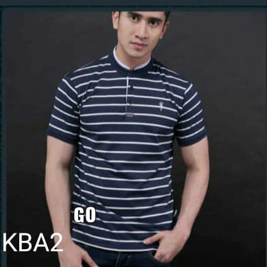 gof KBA CRESSIDA KAOS OBLONG Kerah Shanghai Polos Motif Cowok Pakaian Pria Kaos Oblong