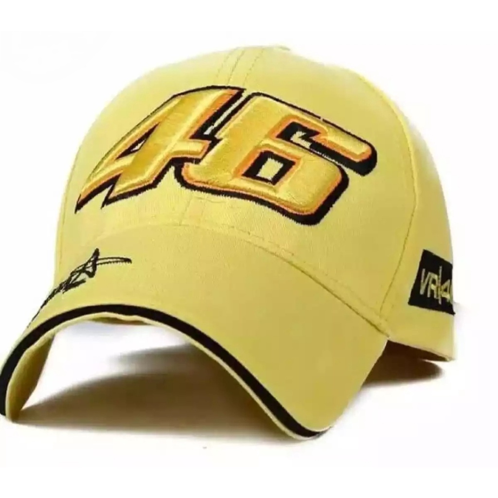 Topi Pria SPORT Racing 46 Bordir/topi Valentino Rossi 46 Kekinian the doctor/Realpict