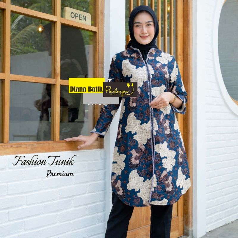 TERBARU Tunik Batik Wanita Kantor Lengan Panjang Releting Terlaris M L XL XXL XXXL