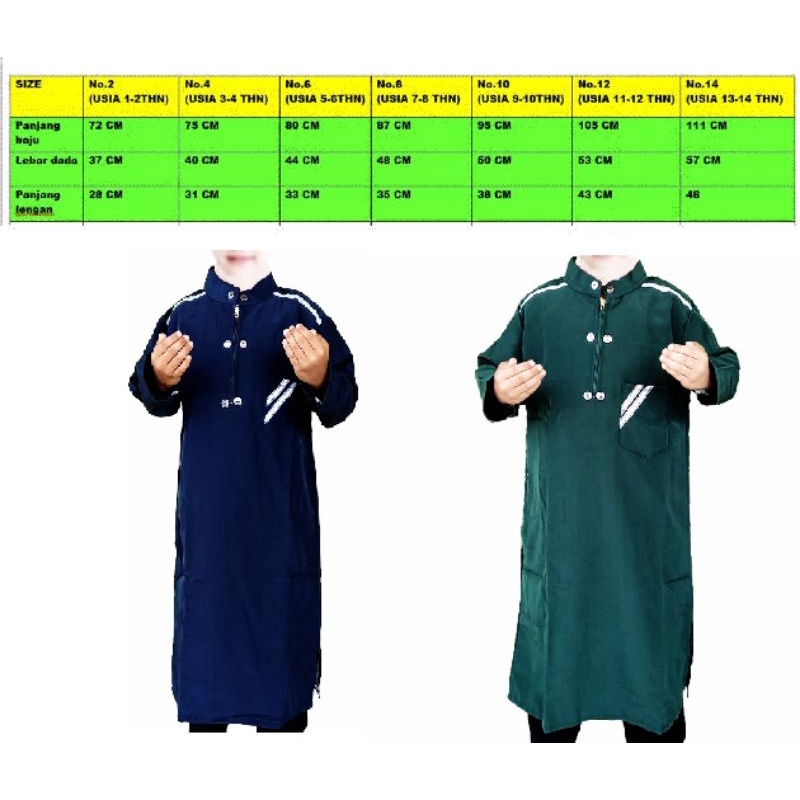 AR-RIZQI/Gamis anak laki laki list premium gold jubah anak laki laki murah BAHAN KAIN ADEM NYAMAN